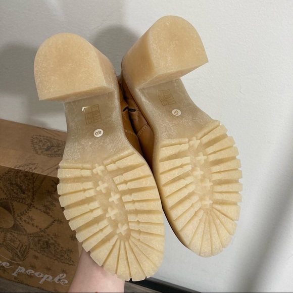 Free People James Chelsea Boot Tan Leather Platform Boots Pull On Style - Picture 11 of 15